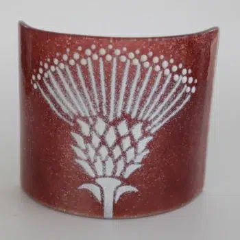 Pink Thistle Glass Candle Holder
