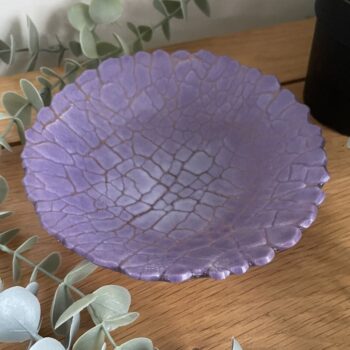 Small Purple Crackle Glass trinket bowl