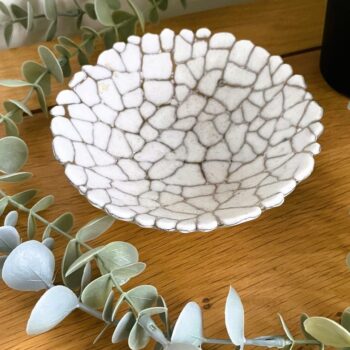 Small Grey Glass Crackle Bowl