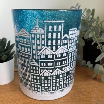 Townscape Glass Candle Curve